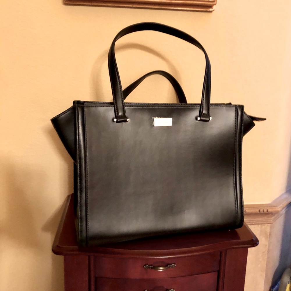 Kate Spade Black Leather Vita Regetta Court Tote